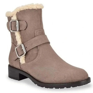 Unisa Taupe Fur Lined Ankle Bootie
